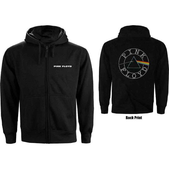 Picture of Pink Floyd Unisex Zipped Hoodie: Circle Logo Back Print