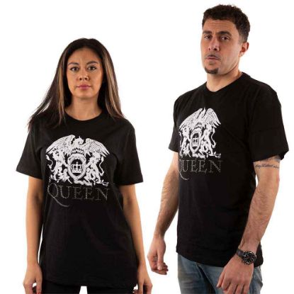 Picture of Queen Unisex T-Shirt: Crest Logo Embellished