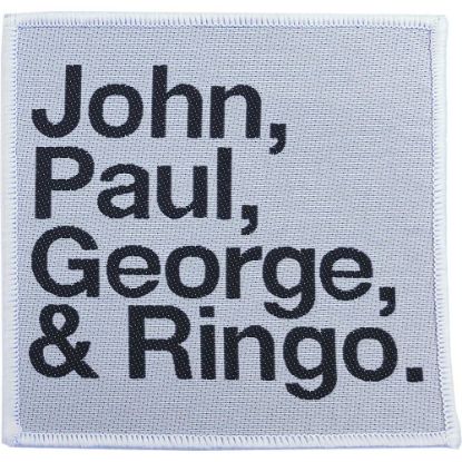 Picture of The Beatles Woven Patch: John, Paul, George, Ringo Black on White (Standard) 