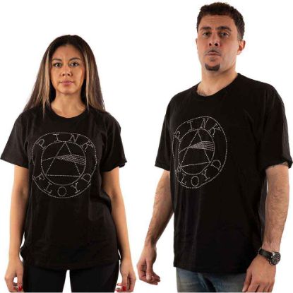 Picture of Pink Floyd Unisex T-Shirt: Circle Logo Embellished