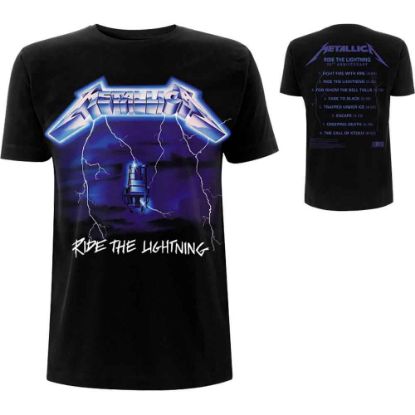 Picture of Metallica Unisex T-Shirt: Ride The Lightning Tracks Back Print
