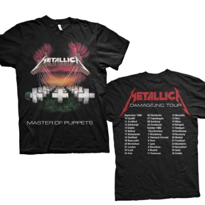 Picture of Metallica Unisex T-Shirt: Master of Puppets European Tour '86. Back Print