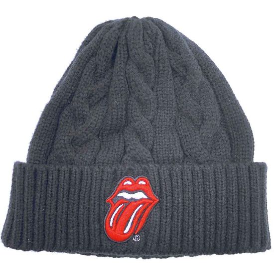 Picture of The Rolling Stones Unisex Beanie Hat: Classic Tongue (Cable Knit)