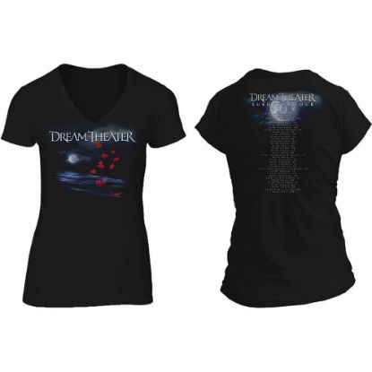 Picture of Dream Theatre Ladies T-Shirt: Rose Petals Moon Back Print (Large)
