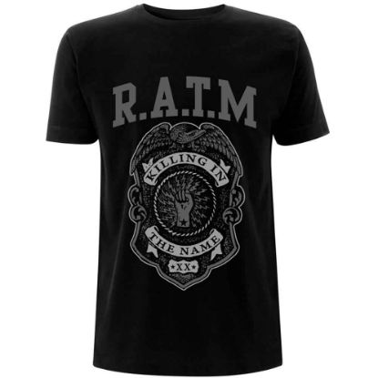 Picture of Rage Against The Machine Unisex T-Shirt: Grey Police Badge