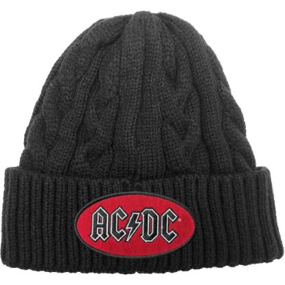 Picture of AC/DC Unisex Beanie Hat: Oval Logo (Cable-Knit)