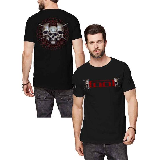 Picture of Tool Unisex T-Shirt: Skull Spikes Back & Sleeve Print