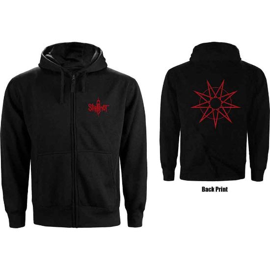 Picture of Slipknot Ladies Zipped Hoodie: 9 Point Star Back Print