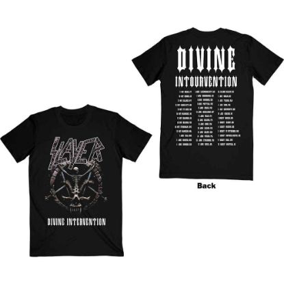 Picture of Slayer Unisex T-Shirt: Divine Intervention 2014 Dates Ex-Tour Back Print