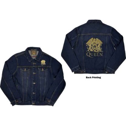 Picture of Queen Unisex Denim Jacket: Classic Crest Back Print