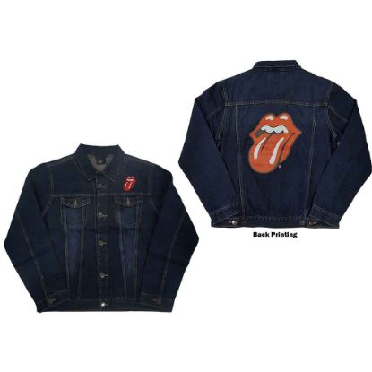 Picture of The Rolling Stones Unisex Denim Jacket: Classic Tongue Back Print