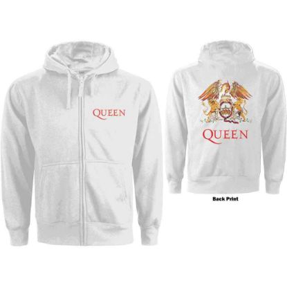 Picture of Queen Ladies Zipped Hoodie: Classic Crest Back Print