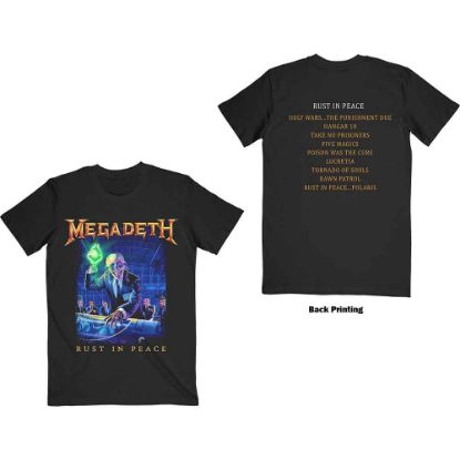 Picture of Megadeth Unisex T-Shirt: Rust In Peace Track list Back Print