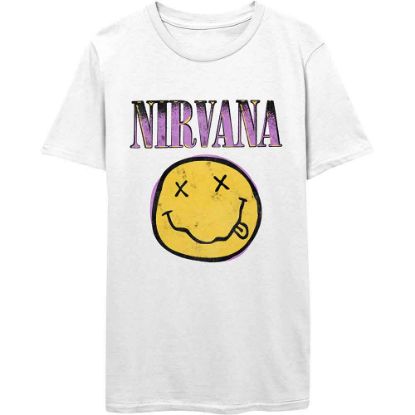 Picture of Nirvana Unisex T-Shirt: Xerox Happy Face Pink