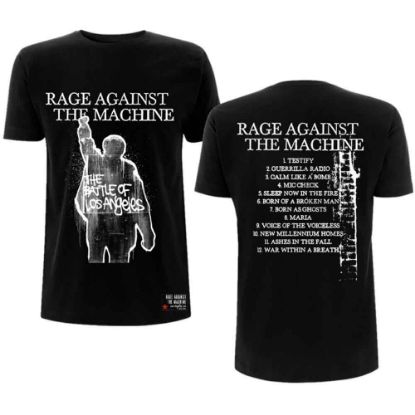 Picture of Rage Against The Machine Unisex T-Shirt: BOLA Album Cover Back Print