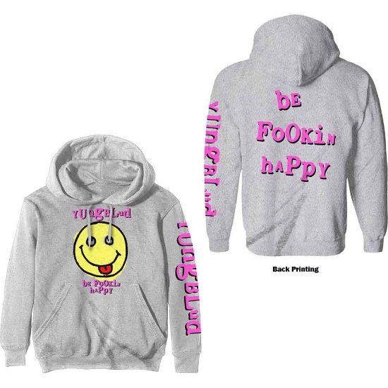 Picture of Yungblud Unisex Pullover Hoodie: Raver Smile Back Print