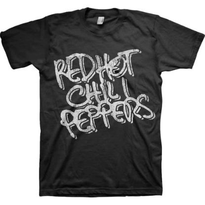 Picture of Red Hot Chili Peppers Unisex T-Shirt: Black & White Logo