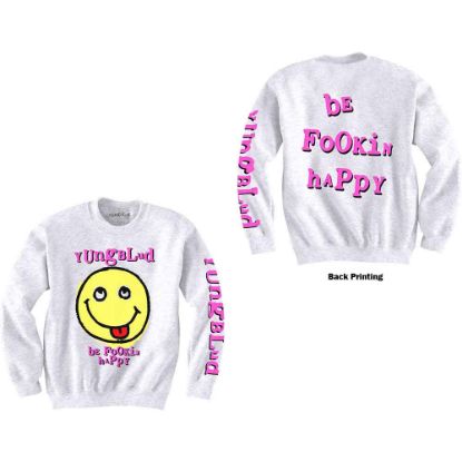 Picture of Yungblud Unisex Sweatshirt: Raver Smile Back & Sleeve Print