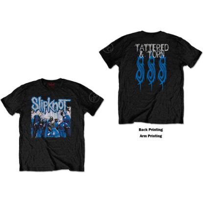 Picture of Slipknot Unisex T-Shirt: 20th Anniversary Tattered & Torn Back Print