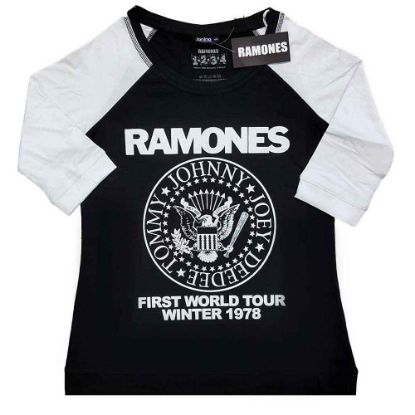 Picture of Ramones Ladies Raglan T-Shirt: First World Tour 1978